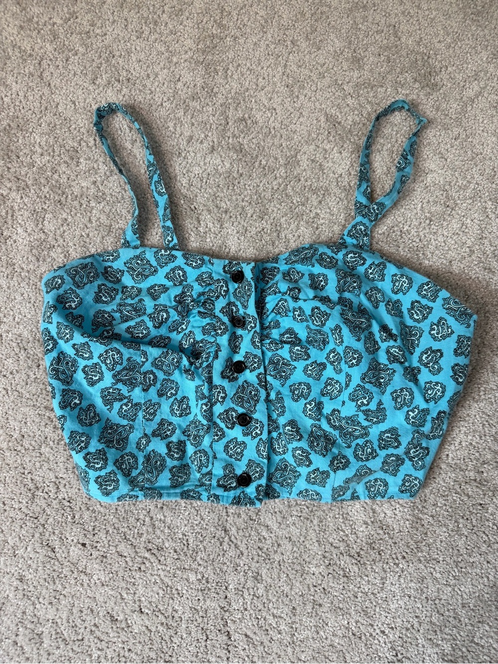 Vintage That’s It Crop Halter Top Size Large 100%‎ Cotton Made In USA